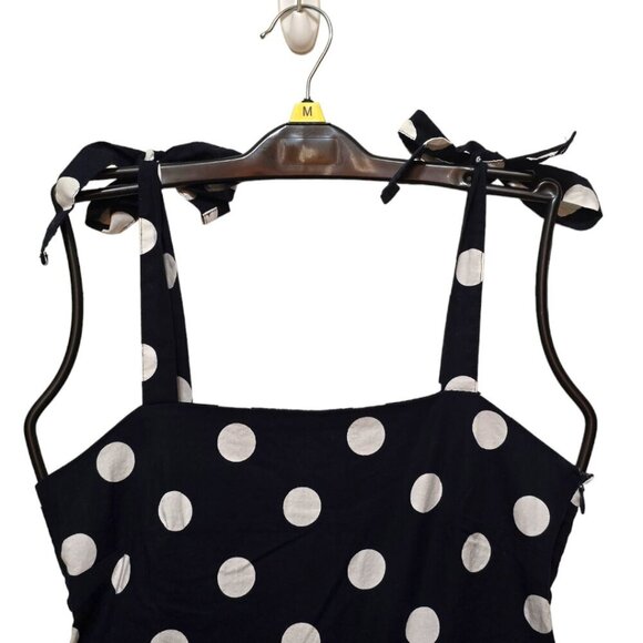 Zara Trafaluc Collection Navy Polka Dot Tie Shoulder Bodysuit Sz XS - Picture 2 of 10